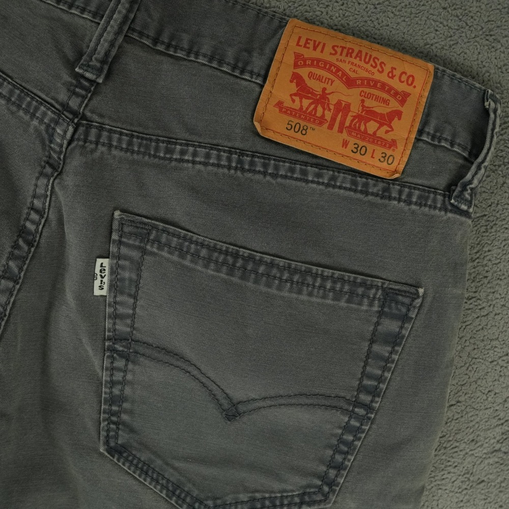Levi's 508 Regular Taper Jeans Mens Fits 32x29 Gray Stretch Denim Pants Classic
